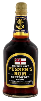 Pussers British Navy Rum Black Label Gunpowder Proof 70cl